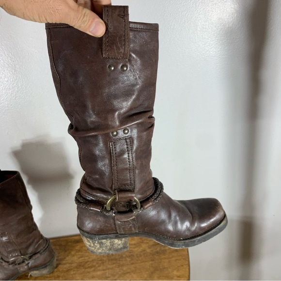 Vintage made in romania distressed leather cowboy boots - Picture 4 of 11